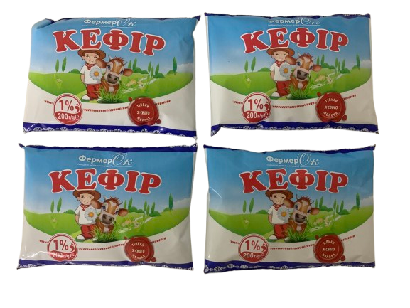 Кефір 1% жиру 200 гр. пакет ТМ ФермерОк